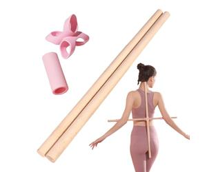 Back Crack Corrector - 80cm Yoga Stick, Wooden Spine Rod, Posture Correction Rod, Natural Alignment Bar | Therapeutic Tool for