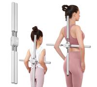 Back cross orthosis Yoga stick foam stainless steel material, improving hunchback and chest back support posture Adult and child orthosis can stretch 23.6-35.4in (grey, 21.6-35.4)