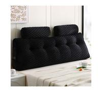 Back Cushion, Wedge Cushion Suitable for Bed and Sofa, Lumbar Cushion, Triangular Reading Cushion, Cushion with Removable Neck Roll and Washable Cover(Black,150 * 50 * 20cm (2 pillows))