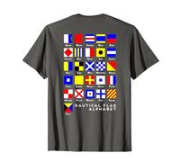 Back Design Nautical Signal Flag Alphabet T-Shirt, Men, Asphalt Grey, 5X-Large