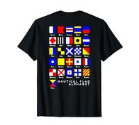 Back Design Nautical Signal Flag Alphabet T-Shirt, Men, Black, XX-Large