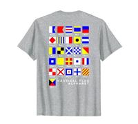 Back Design Nautical Signal Flag Alphabet T-Shirt, Men, Heather Grey, XX-Large