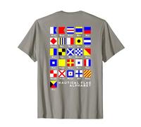 Back Design Nautical Signal Flag Alphabet T-Shirt, Men, Slate Grey, Large