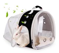 Back Expandable Backpack for Small Animals, Portable Travel Bag Breathable Pet Carrier Cages for Bunny, Guinea Pig, Bearded Dragon, Lizard, Rabbit, Squirrel, Tortoise, Kitten, Sugar Glider