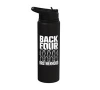 Back Four Brotherhood Team Unity Player Squad Soccer Defense Stainless Steel Insulated Water Bottle
