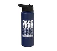 Back Four Brotherhood Team Unity Player Squad Soccer Defense Stainless Steel Insulated Water Bottle
