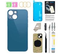 Back Glass Replacement for iPhone 13 with Repir Tools, Big Hole Rear Back Cover Glass Replacement All Carriers with Pre-Installed Adhesive and Repairing Tool Kits (Blue)