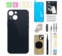 Back Glass Replacement for iPhone 13 with Repir Tools, Big Hole Rear Back Cover Glass Replacement All Carriers with Pre-Installed Adhesive and Repairing Tool Kits (Black)