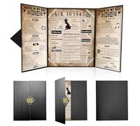 back in 1945 Poster UK 80th Birthday Gifts for Men Women, Vintage Happy 80th Birthday Decoration Supplies for 80 Year Old Grandpa Dad, Folded, Black