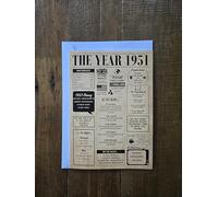 Back In 1951 This Year Card Greeetings Card For Men and Women Birthday Card For Friend, Milestone Birthday Card, Card For Men, Anniversary Card, Newspaper (75th Birthday/Anniversary)