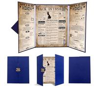 back in 1956 70th Birthday Gifts for Men, Blue Tri-Fold Card Poster