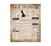 back in 1964 Birthday Poster,60th Birthday Gifts for 60 Years Old Women and Men,Vintage Table Decor for 60th Birthday Decroations for 60 Year Old,Valentine's Day Poster,Unframed