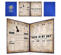 back in 1965 Birthday Poster, 60th Birthday Gifts For Men, 1965 Birthday Gifts Ideas For Him, Happy 60 Years Birthday Present For Dad,Brother, Blue Eco-Friendly Foldable Paper 8×10 Inch