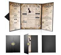 back in 1965 Poster UK 60th Birthday Gifts for Men Women, Vintage Happy 60th Birthday Decoration Supplies for 60 Year Old Grandpa Dad, Folded, Black