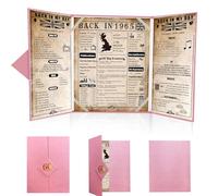 back in 1965 UK Poster 60th Birthday Gifts for Women, Happy 60th Birthday Decoration Supplies for her 60 Years Old Mum Aunt Friends, Folded,Pink