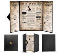 back in 1966 60th Birthday Gifts for Men & Women, Black Tri-Fold Poster