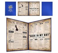 back in 1975 Birthday Poster, 50th Birthday Gifts For Men, 1975 Birthday Gifts Ideas For Him, Happy 50 Years Birthday Present For Dad,Brother, Blue Eco-Friendly Foldable Paper 8×10 Inch