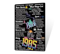 Back in 1985 Metal Signs 1985 Birthday Decorations Remembering The Year 1985 Tin Sign 40th Birthday Gift for Women Or Men for Home Living Room Birthday Party 8x12 in