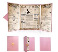 back in 1995 UK Poster 30th Birthday Gifts for Women, Happy 30th Birthday Decoration Supplies for Her 30 Years Old Mum Aunt Friends, Folded,Pink