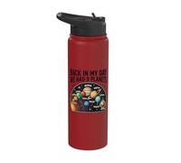 Back in My Day 9 Planets Funny Space Nerd Retro Solar System Stainless Steel Insulated Water Bottle