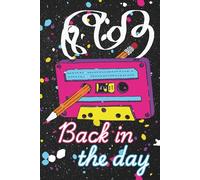 Back in the Day Colorful Neon Broken Cassette tape: Blank 120 Page Lined Journal/Notebook/Poetry/Lyric Book