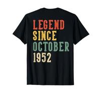(Back) Legend October 74th Birthday 1952 Women 74 Year Old T-Shirt