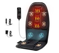 Back Massage Chair Pad, Deep Tissue Vibration Seat Massage Cushion, 2 Levels Cooling or Heat Back Massage for Muscle Fatigue Stress Relief
