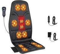 Back Massage Chair Pad with Heat, Deep Tissue Vibration Seat Massage Cushion, Chair with 10 Vibration Motors, Seat Cushion for Pain Relief