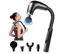 Back Massager for Pain Relief, Muscle Massage Gun with Extended Handle, Deep Tissue Body Massager for Neck, Shoulder, Leg-Reach Every Muscle with Ease, 9 Massage Heads & 9 Speed Levels