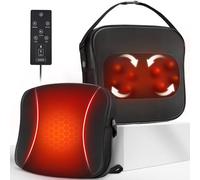 Back Massager with Heat, Shiatsu Massagers for Neck and Shoulder Pain, 3D Kneading Massage for Lower Back, Lumbar Support Cushion for Office Chair, Gifts for Men, Women, Mum, Dad