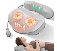 Back Neck Massager with Heat, Shiatsu Massage Pillow with Deep Tissue Kneading Nodes and Airbag, 2 in 1 Electric Shoulder Waist Muscle Massager for Pain Relief, Gift for Her and Him
