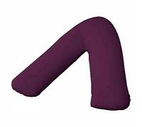 Back & Neck Support Polycotton V Shaped Orthopedic/Pregnancy/Nursing Pillowcase Available in 28 Beautiful Colors (Plum)