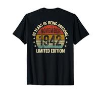 (Back) November Birthday 1942 Limited Edition Vintage 83rd T-Shirt