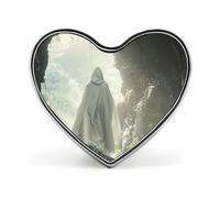 Back of Jesus in Cave Heart Brooch Cute Badge Lapel Pins