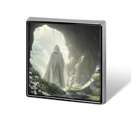 Back of Jesus in Cave Square Badge Stylish Lapel Brooch Pins