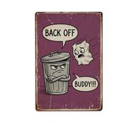 Back Off Buddy Funny Vintage Humorous Toilet Metal Tin Sign