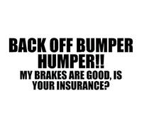 BACK OFF BUMPER HUMPER Letters Car SUV Sticker Window Decorative Vinyl Decal - Black