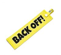 BACK OFF! Lead Sleeve - High Visibility Warning Wrap for Dog Walks - Bold Red Text Space Alert on Yellow Background - Secure Snap Waterproof Durable Design (Yellow - Plain)