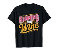 Back Pack Runner Running Wine Medal Humor Slow Finish Line T-Shirt