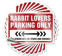 Back Porch Decor Fuzzy Sticker - Rabbit Lovers Parking Only Removable Decal Decor Easy Peel for Surf(12X18CM)