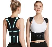 LUXRUB Posture Corrector - Invisible Full Back Support Belt, Adjustable Orthopedic Vest, Black XS