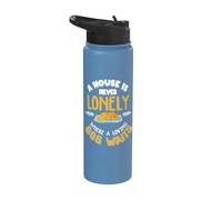 Back Print A House is Never Lonely Where a Loving Dog waits Stainless Steel Insulated Water Bottle