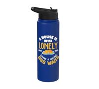 Back Print A House is Never Lonely Where a Loving Dog waits Stainless Steel Insulated Water Bottle