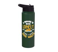 Back Print A House is Never Lonely Where a Loving Dog waits Stainless Steel Insulated Water Bottle