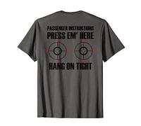 BACK PRINT Motorcycle Passenger Instructions Press Em' Here T-Shirt