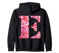 Back Print Only - Lipstick Kisses For Boyfriend Letter E Zip Hoodie