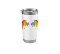 Back Print Rainbow Dragon Bat Wings Cute Pride Party Magic Stainless Steel Insulated Tumbler