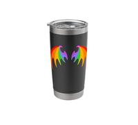 Back Print Rainbow Dragon Bat Wings Cute Pride Party Magic Stainless Steel Insulated Tumbler