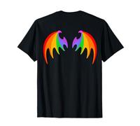 BACK PRINT Rainbow Dragon Bat Wings Cute Pride Party Magic T-Shirt