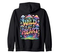 Back Print - Stay Wild Mushroom Nature Adventure Hippie Boho Zip Hoodie